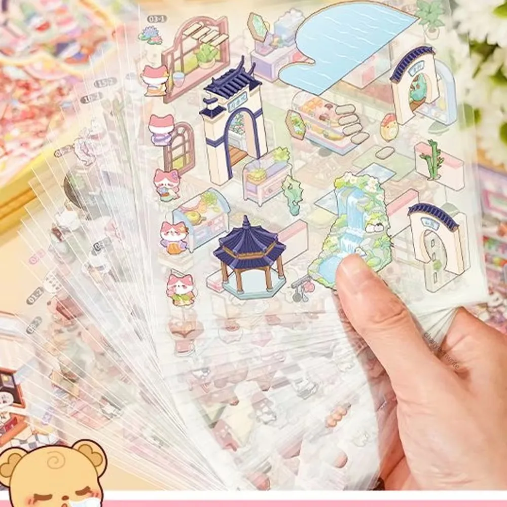 LumaToys 20 Scenes in1Box 2.5D Landschaft Aufkleber Album Cartoon Szene DIY Spielzeug Festival Geburtstagsgeschenk Geschenk für Kind Mädchen Kind