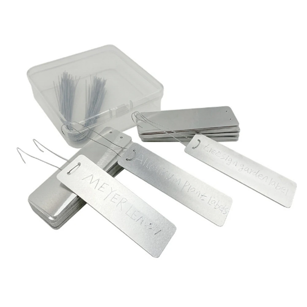 ABKO-100pcs Aluminum Plant Labels, Metal Plant Tags, Tree ID Tags Plant Aluminum Tag Round Art Aluminum Tag
