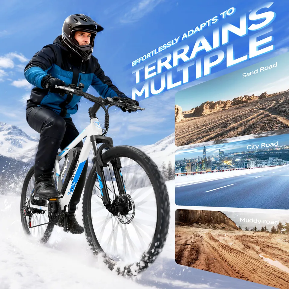 QNUT Victor 3.0 Adult Electric Mountain Bike 750W Peak Motor 36V 10.4Ah Removable Battery 26 Inch All‑Terrain EBike 21‑Speed Front Suspension Dual Disc Brake 20MPH Electric Bicycle US Warehouse Fast Shipping image 7