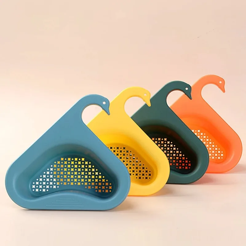 Kitchen Sink Drainage Basket Swan Drainage Rack Suspended Faucet Tripod Trash Filter Fruit & Vegetable Sink Filter Rack