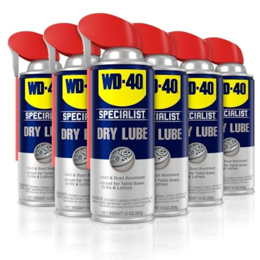 

Dry Lube with Smart Straw, Lubricant for Corrosion Protection on Table Saws, Drills and Lathes, Industrial Strength Friction-Re
