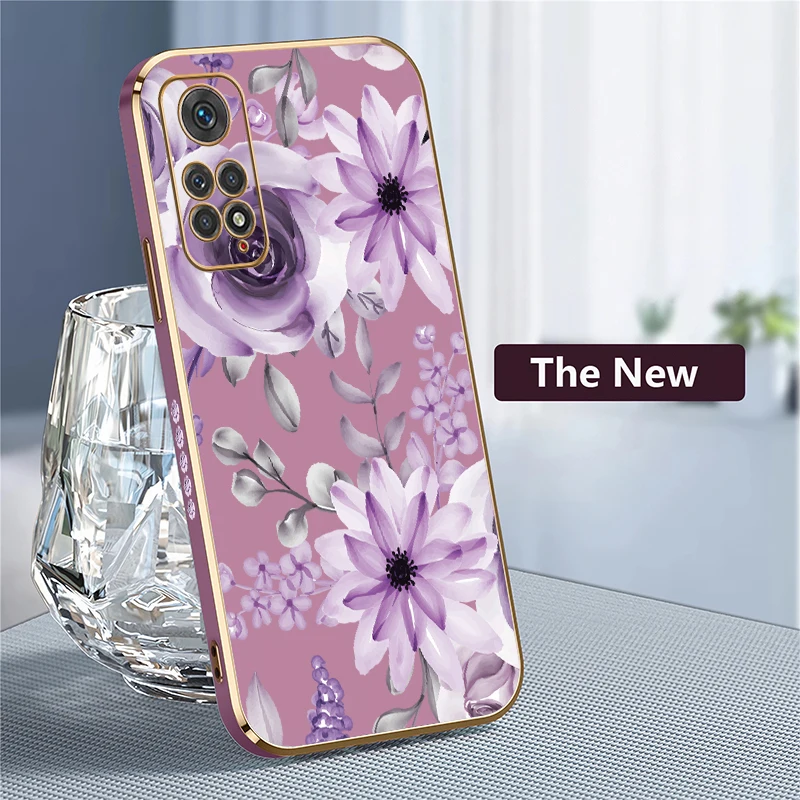 حافظة لهاتف شاومي ريدمي نوت 10T 10 Lite 10S 11 4G 11S 11E 11T 8 9 Pro Max 9S غطاء ناعم على شكل زهرة #4