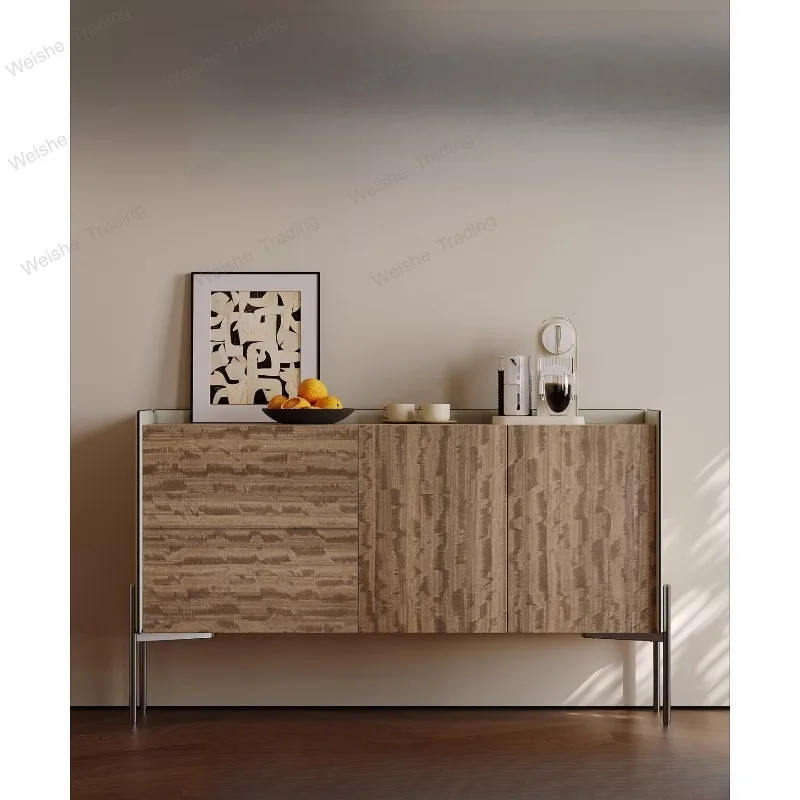 

Современный простой обеденный шкаф на высоких ножках, тумба для гостиной, шкафчик из седельной кожи, легкий роскошный и высококачественный чайный шкаф.