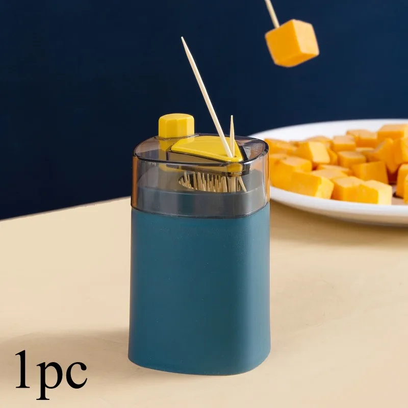 Makit 1pc Creative Automatic Pop-up Toothpick Box: Press-Type Household Toothpick Cartridge for Living Room