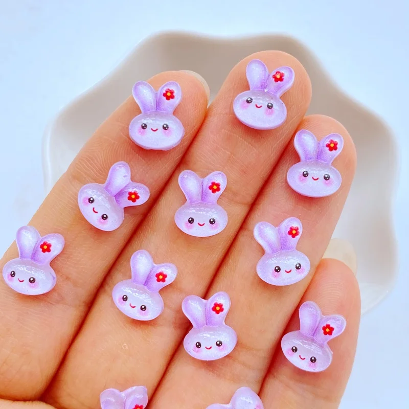 50pcs mixed Cartoon Cute Rabbit Nail Decoration 3D Bow Tie Various Styles And Colors Mixed Fashionable nail Accessories