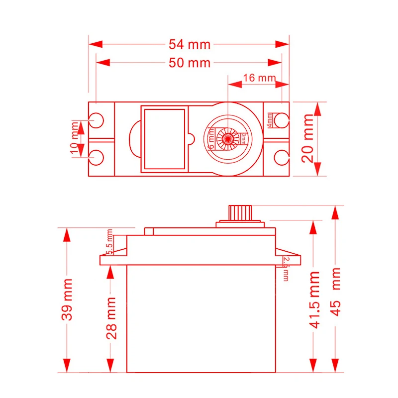 MG995 MG996r SG90 9g MG90s Metal/Plastic Gear 180 Degree Micro Servo Motor Set for RC Plane Fixed wing Aircraft model telecontro image 6