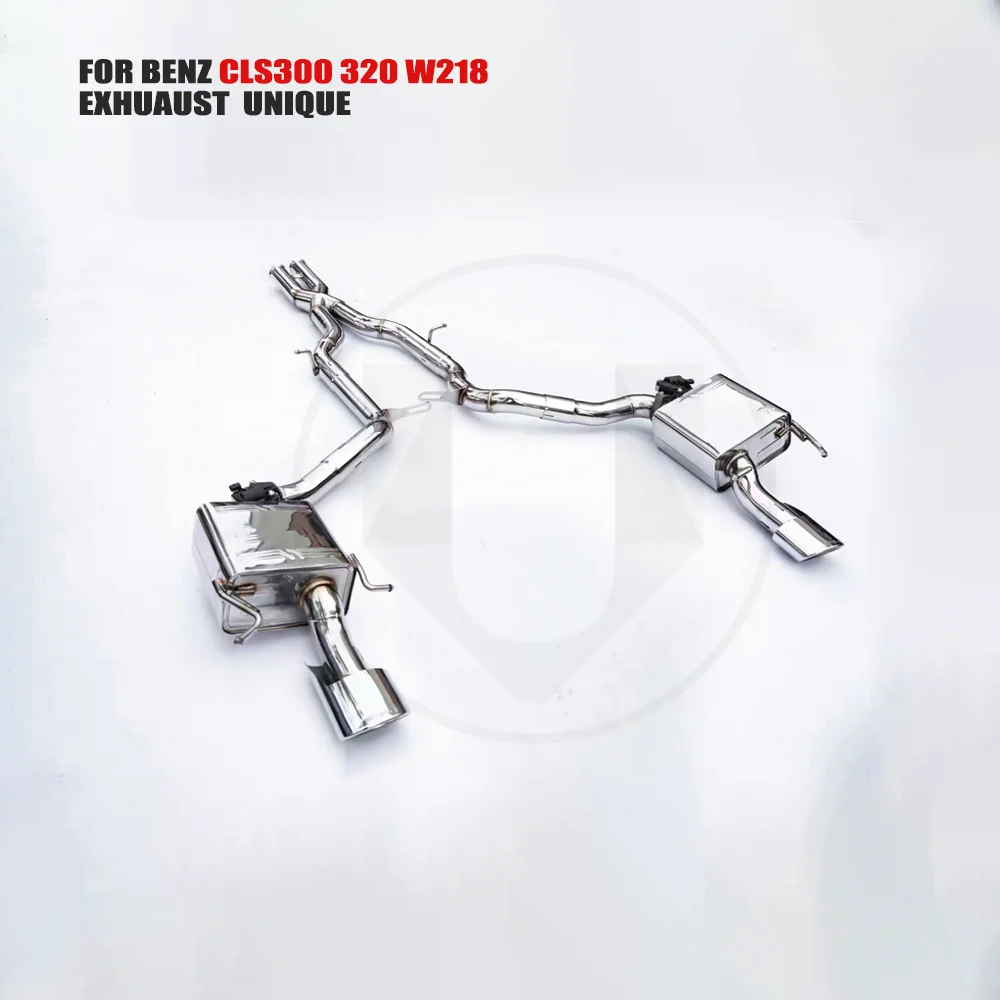 UNIQUE Stainless Steel Exhaust System Performance Catback for Mercedes-Benz CLS350 CLS400 W218 2012~2018 Muffler With Valve