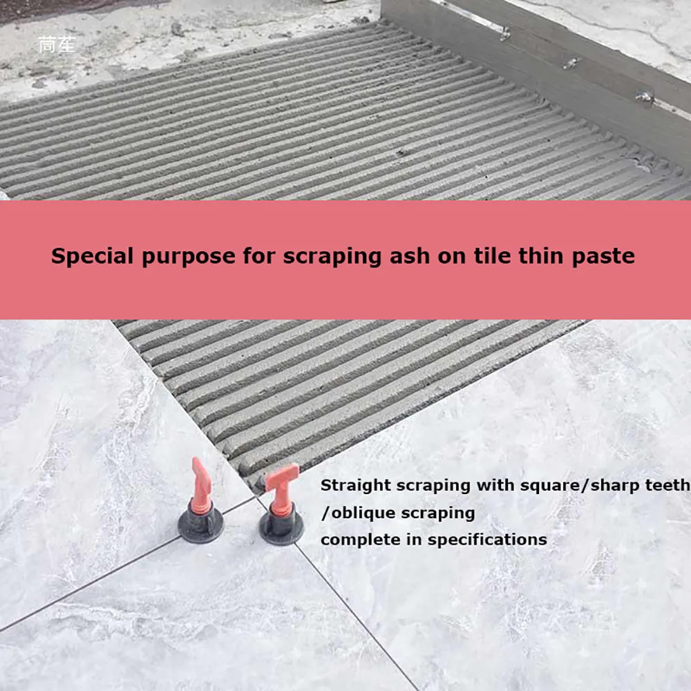 床に接着剤を迅速かつ均一に塗布するための、400～800mm調整可能なノッチ付きこてモルタルコーム