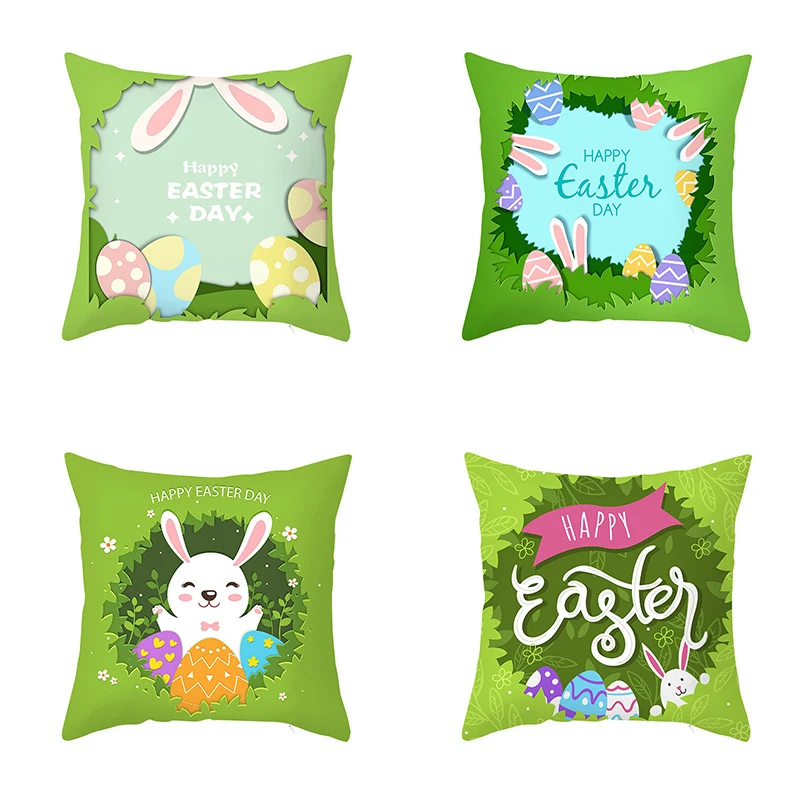 

Home Decoration Easter Bunny Egg Print Pillowcase Sofa Chair Cushion Cover Bedroom Dormitory Decoration 40/45/50/60cm