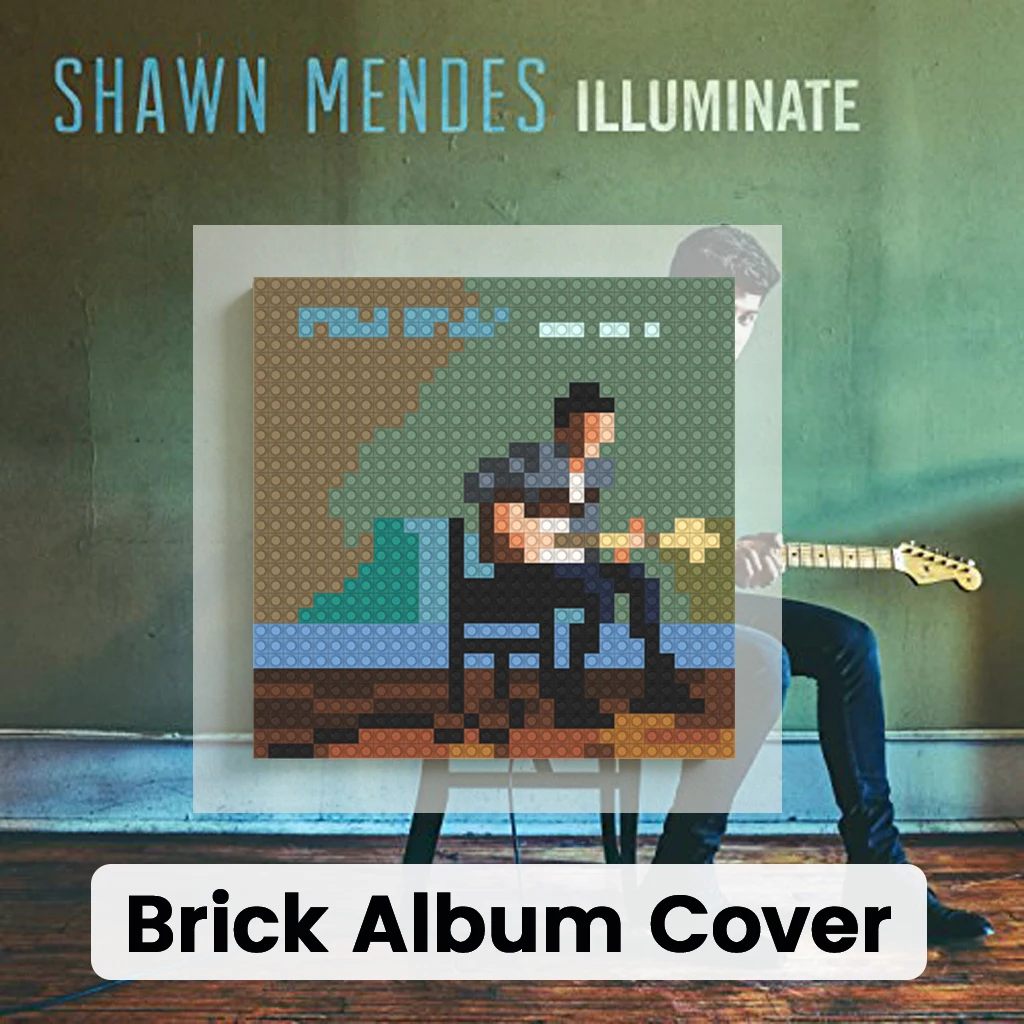 

Постер с обложкой альбома S-Shawn Mendes Illuminate Classic, конструктор MOC, мозаика, пиксель-арт, кирпичная живопись