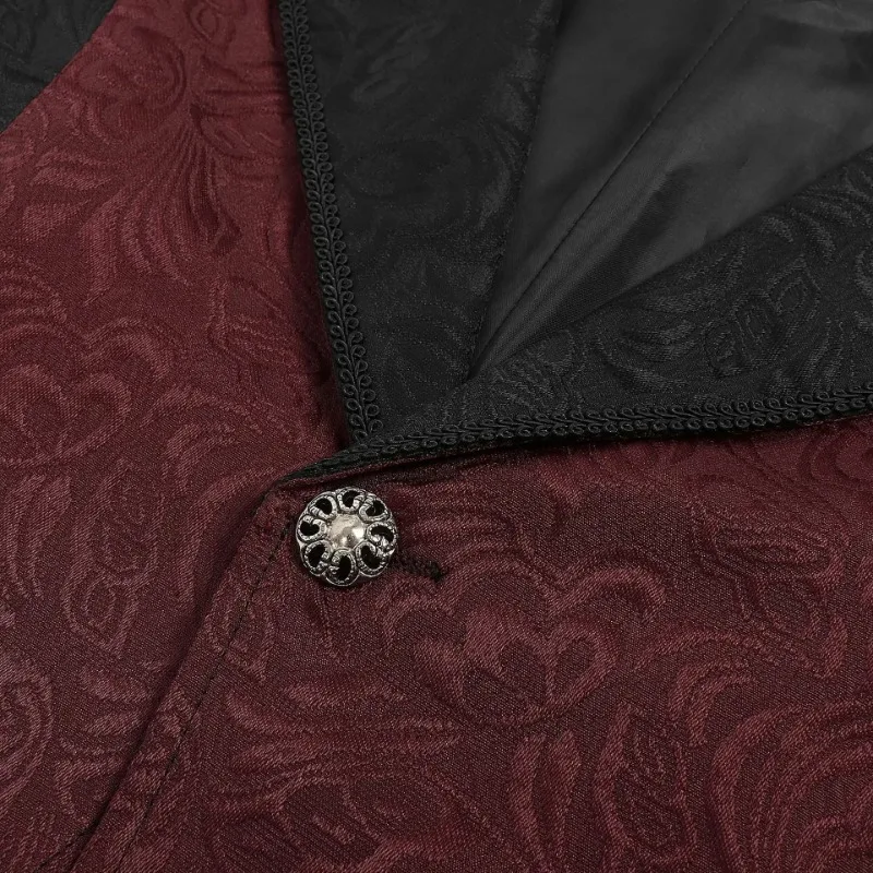 Mittelalterliche Steampunk-Kleidung für Männer, Jacquard-Gothic-Weste, einreihiger viktorianischer ärmelloser Frack, Cosplay-Ballkostüm 2026 – Detail 3