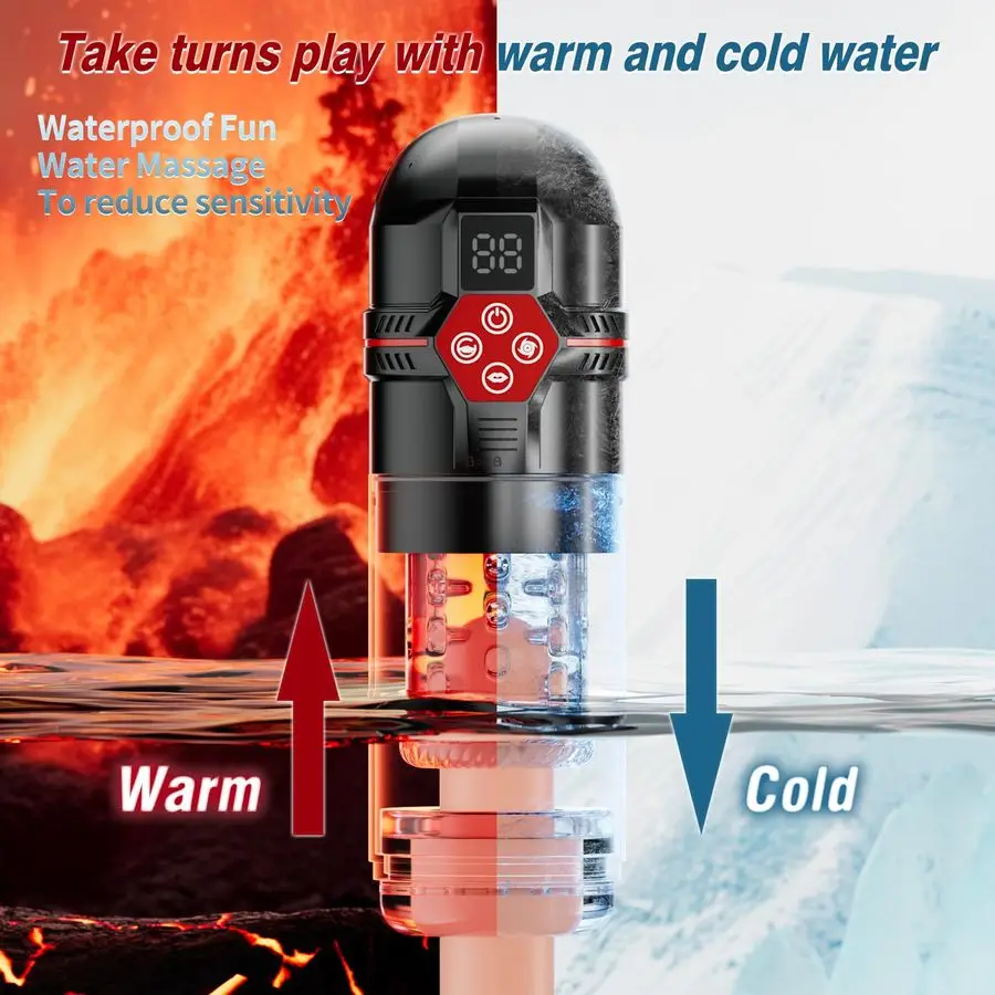 Masturbator Penispumpe Männliches Sexspielzeug für Männer mit Upgrade 12S Vakuumpumpe Verstärker 7 Stoß Rotierend Vibrierend Saugen Lecken LC