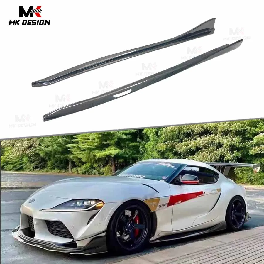 

VRS Style Carbon Fiber Side Skirts Extension Lip For Toyota Supra GR MK5 A90 A91 2019-2025 Side Skirts Aprons Rocker Panel Trims