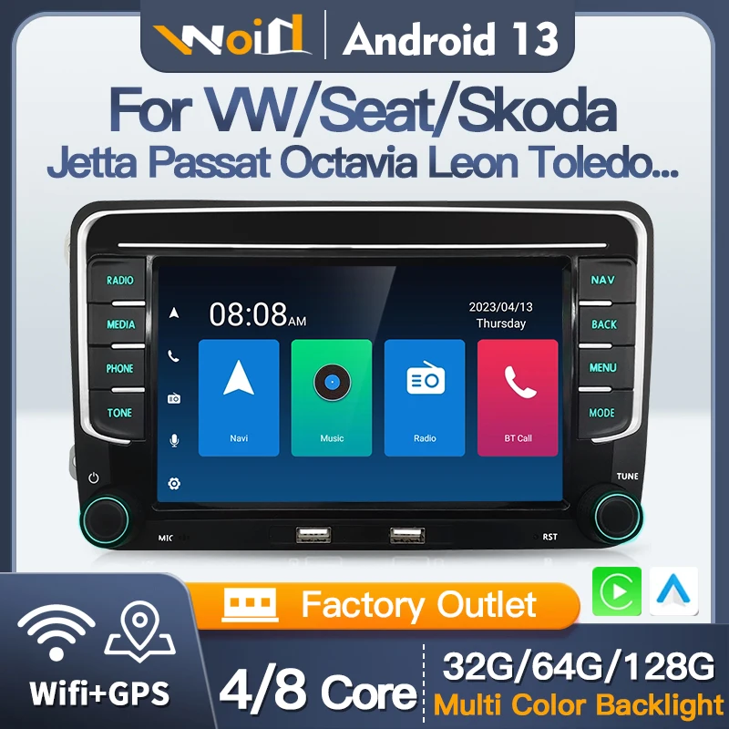 

Car Radio For VW Jetta Passat B6 CC Golf MK6 Tiguan Scirocco Skoda Seat Octavia Leon Toledo Wireless Carplay Android Auto Palyer