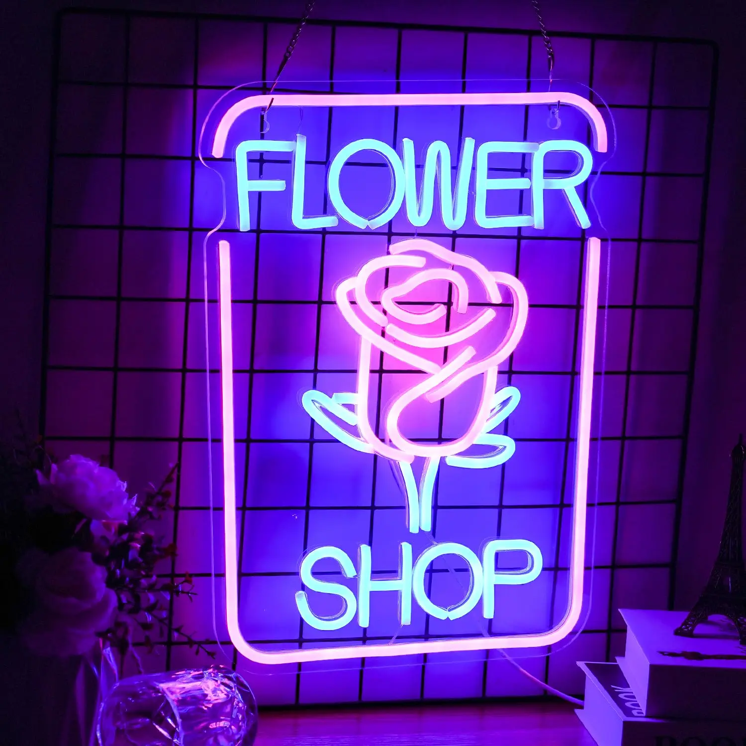 Florist LED sign, decorative wall art, bedroom hanging lights, office cave, beer bar, bar, restaurant, birthday party