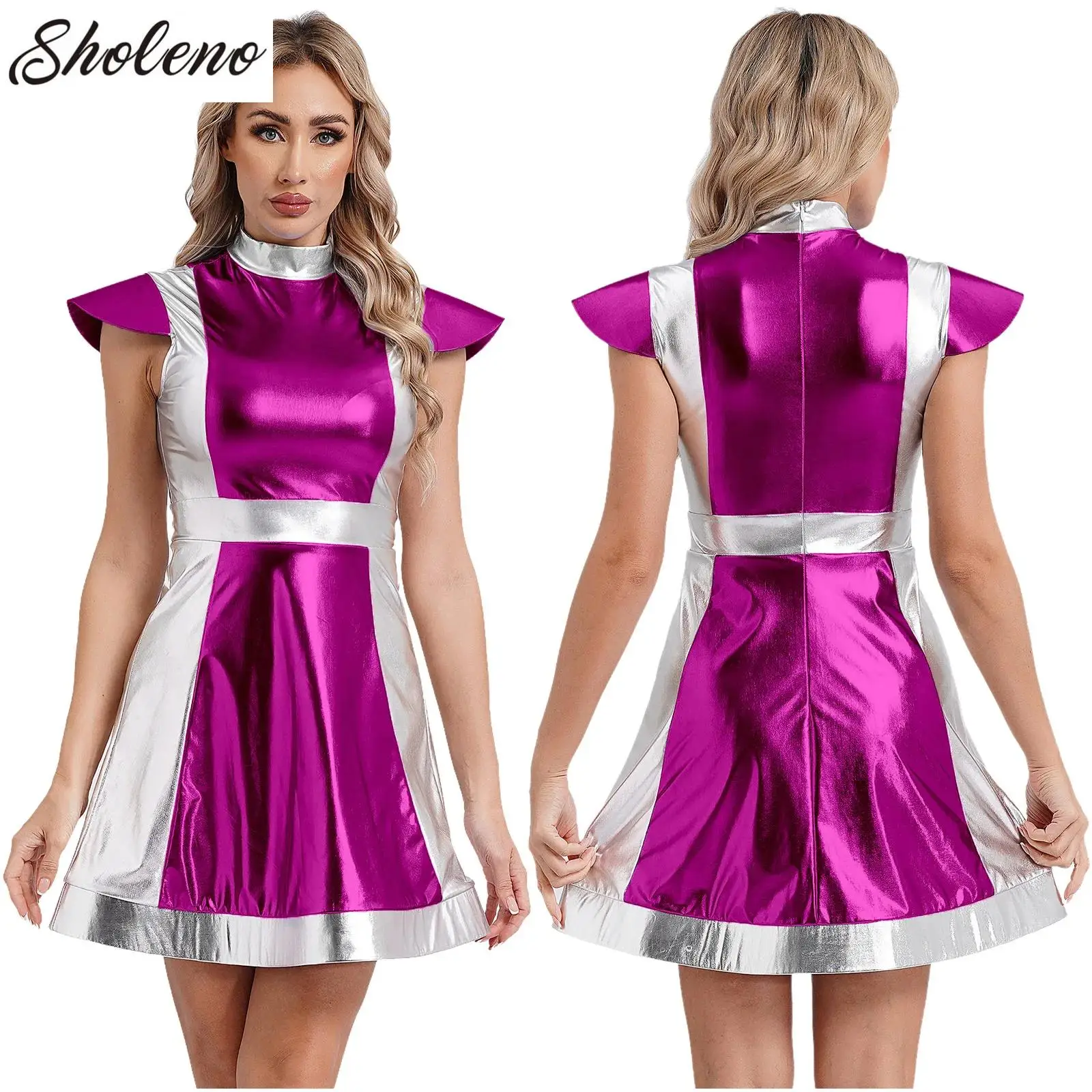 

Halloween Group Party Silver Space Alien Astronaut Cosplay Costume Nightclub Pole Dance DS Jumpsuit Women Fancy Dress Up