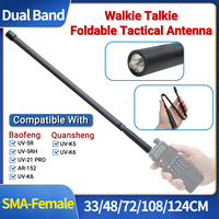 Walkie Talkie CS Tactical Antenna UV-K6 Foldable SMA-Female Dual Band for Baofeng UV-5R BF-888S UV-21 PRO V2 Quansheng UV-K5