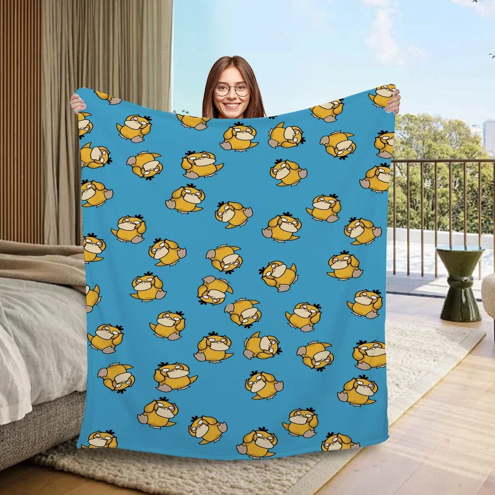 Psyducks Designer Throw Blanket Fluffy Thick Blankets for Winter Luxury Bedding Beach Towel Home Interior Knitted Plaid Knee Nap