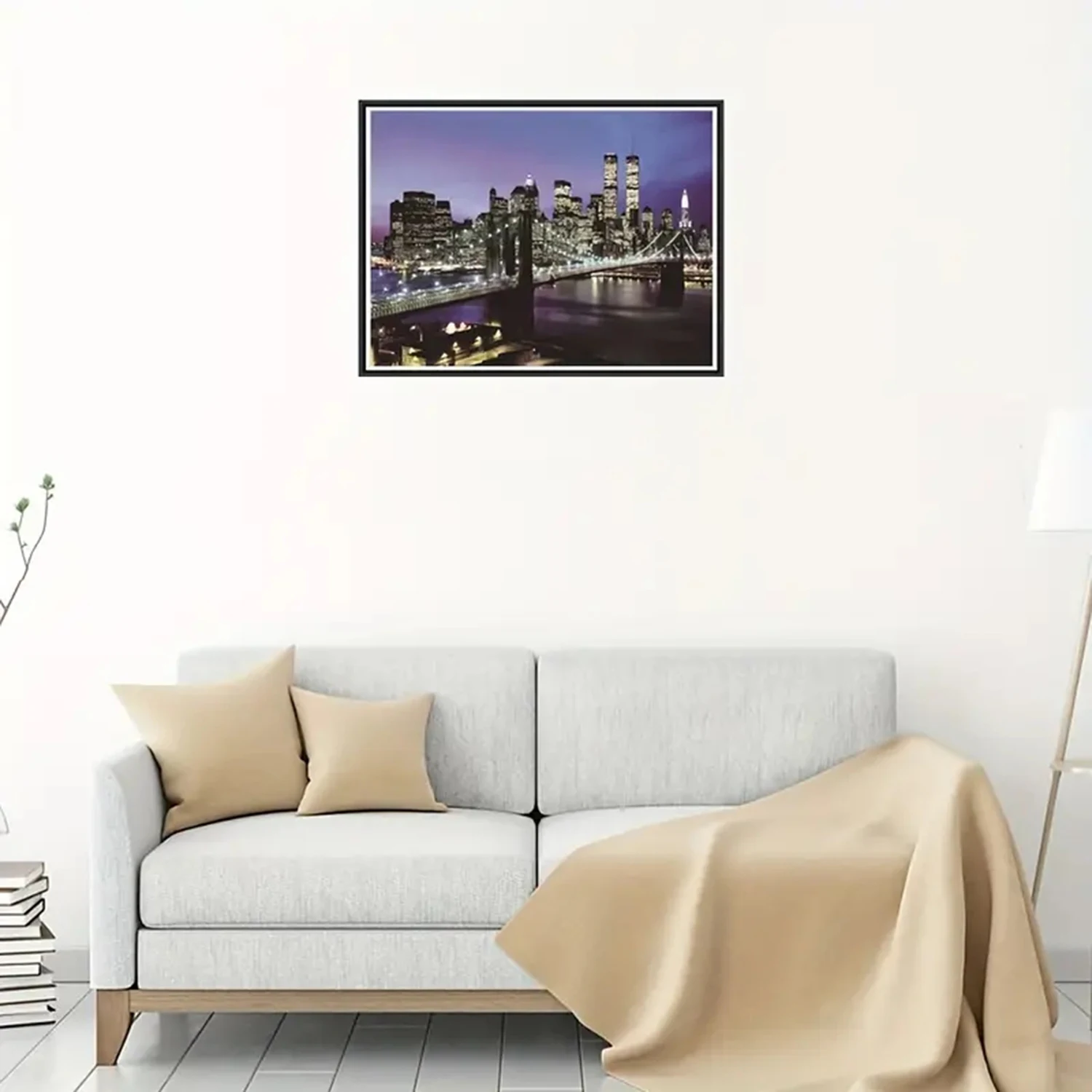 5D DIY Diamond Painting Set Diamond New York City Night Scene Inlay Mosaic Art Embroidery Cross Embroidery Gift Hot Selling