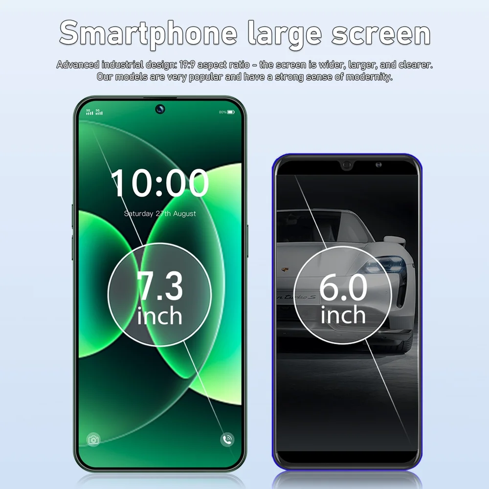 K-Touch Smartphone 5G For M18 Pro Max Smart Mobile Phones 7.3 Inch HD Full Display Cheap Cell Phone Android 22G+2TB Unlocked 7800mAh Battery 4G 5G Dual Sim Card 48MP+16MP Camera Face Recognition