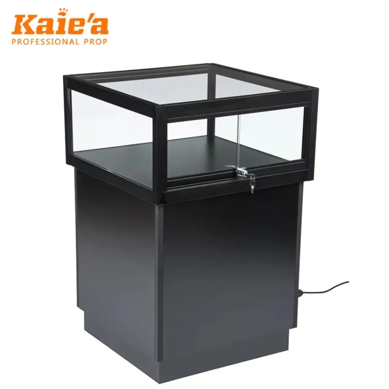 Metal Jewelry Showcase Display Case for Jewelry Lockable Retail Jewelry Shop Glass Display Cabinet