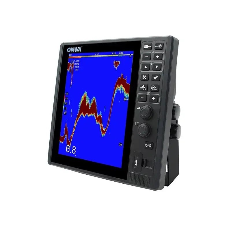 ONWA K Fish 12 12.1 Inch LCD Digital Fish Finder 1KW 2KW 50KHZ 200KHZ Sonar Sounder for Boat Marine Fishing Equipment