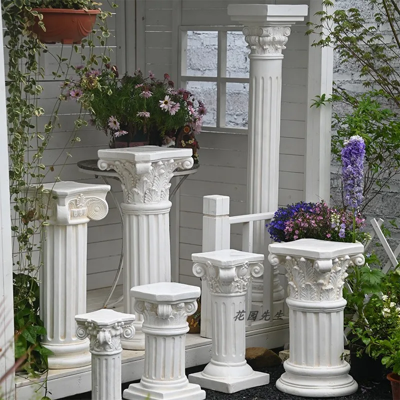 

European Garden Roman Column Decoration Courtyard Villa Entrance Home Decoration Wedding Road Guidance Sculpture Base Retro