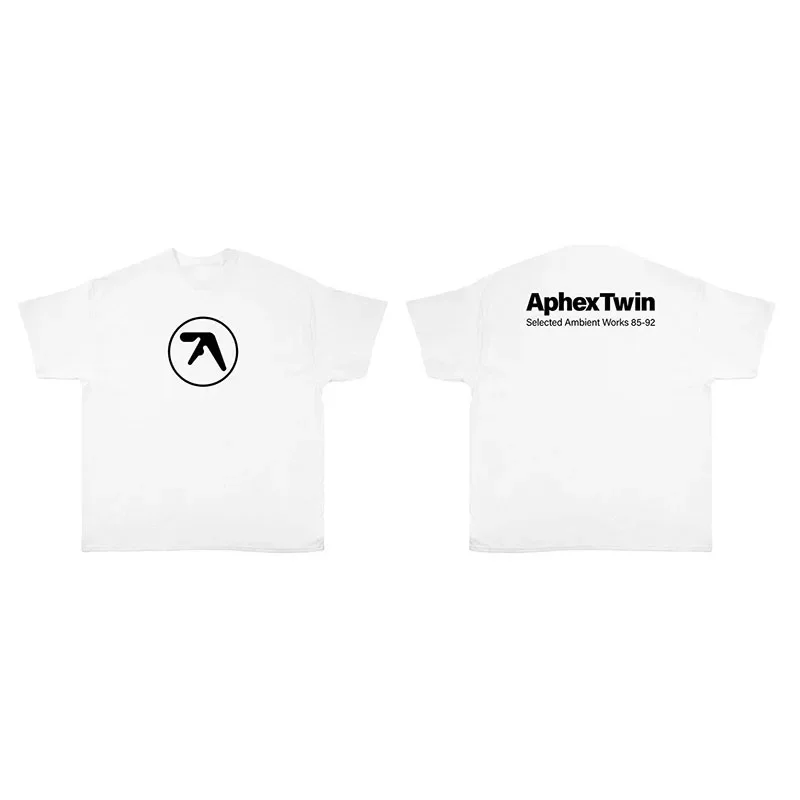 Men T-Shirt Aphex Twin Cotton Graphic Short Sleeve Tops Tees Y2k Oversized Korean Fashion Streetwear Aesthetic Harajuku Clothing