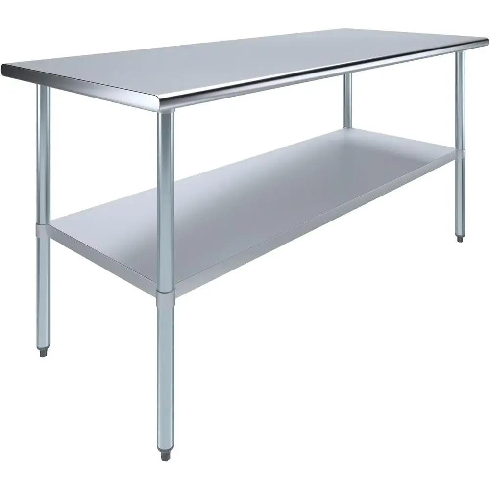 

Heavy-Duty Stainless Steel Prep Table - 72 x 30 for Commercial Use in Restaurants, Kitchens, and Food Trucks