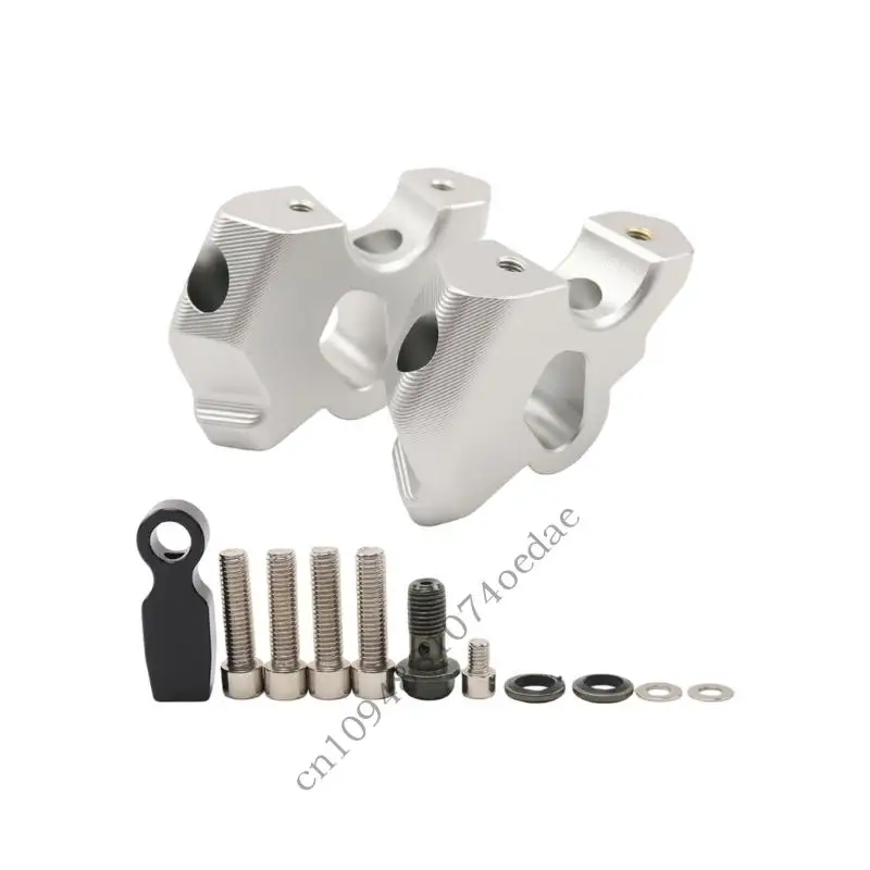 Handlebar Mount Risers Pair, Aluminum Blocks, 38 Mm Raise, 27 Mm Setback, Cockpit Hardware Package Included 