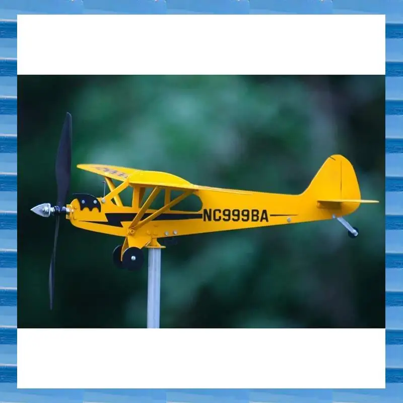 

Thyggzjbs Piper J3 Cub Airplane Weathervane,3D Unique And Magical Metal Windmill Outdoor Wind Sculpture Kinetic