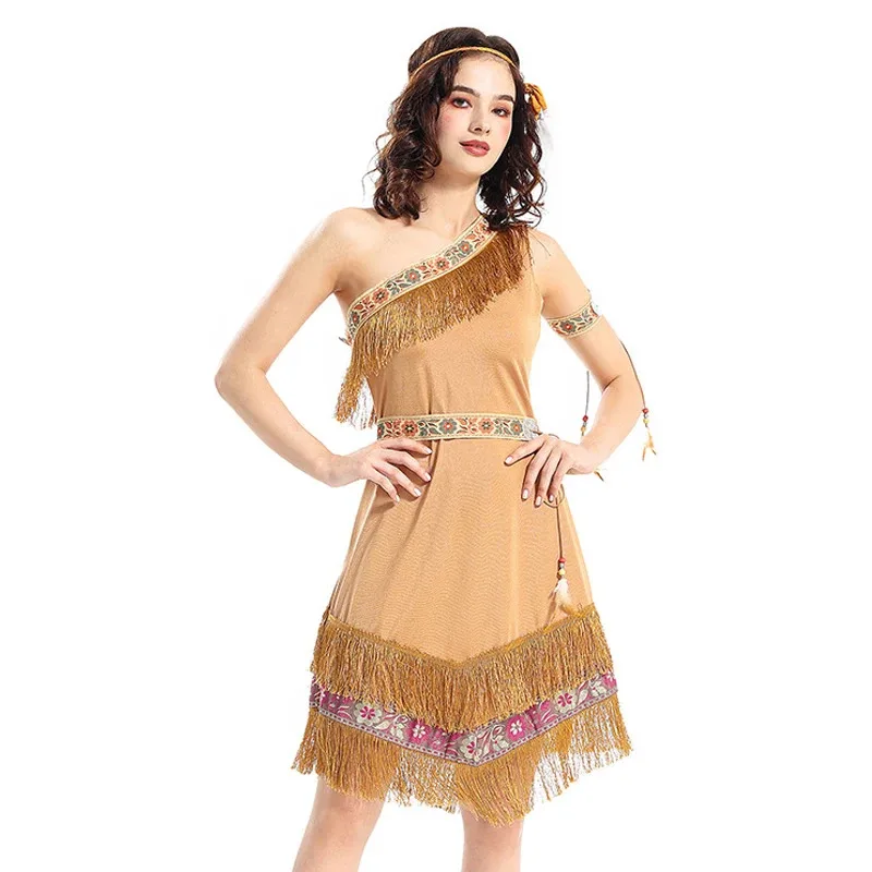 Lady Caveman Savage Costume Stone Age Jungle Tribe Huntress Cosplay Carnival Halloween Fancy Party Dress