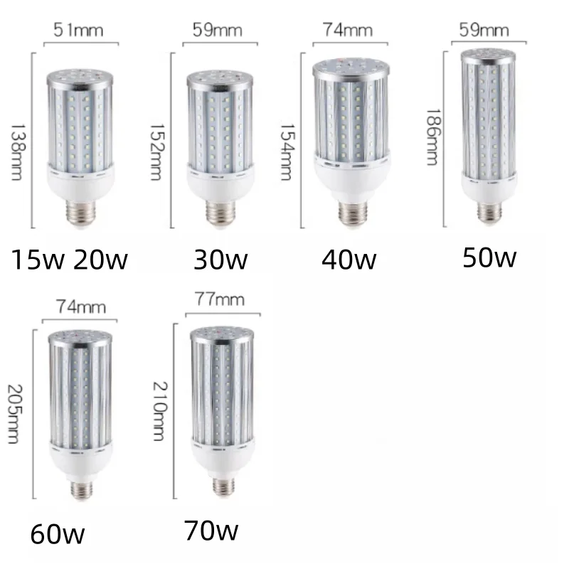 15W 20W 30W 40W 50W 60W 80W 100W E27 LED Lamp Lights Aluminum SMD5730 AC110V/220V Corn Bulb Pendant Lighting Ceiling Light