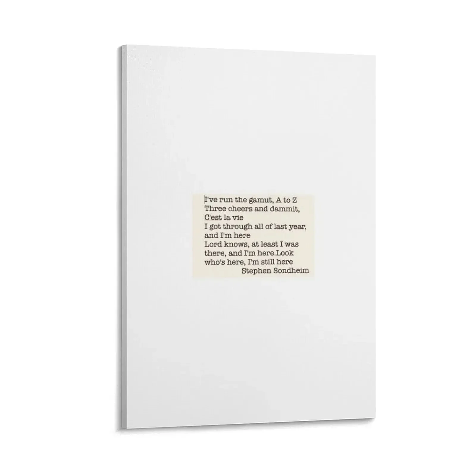 

Sondheim I'm Still Here quote Canvas Painting paintings wall decor Decoration ornaments for home