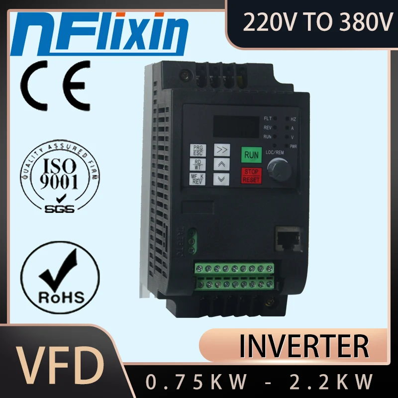 220V Single-Phase to 380V Three-Phase Converter - NFLIXIN, 0.75KW, 1.5KW, 2.2KW, Efficient and Reliable