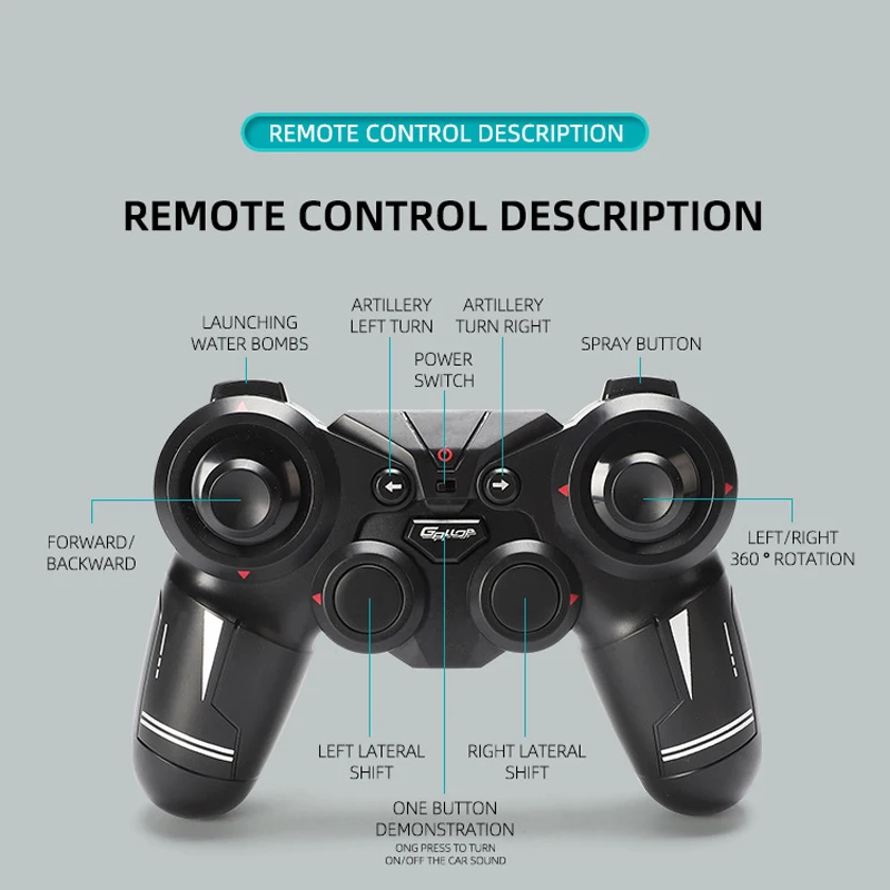 Controle Remoto Battle Tank para Crianças, Indução Gesto, Assista Sensing, Stunt Tank, Modelo de Carro, Iluminação e Spray de Som, 2.4G