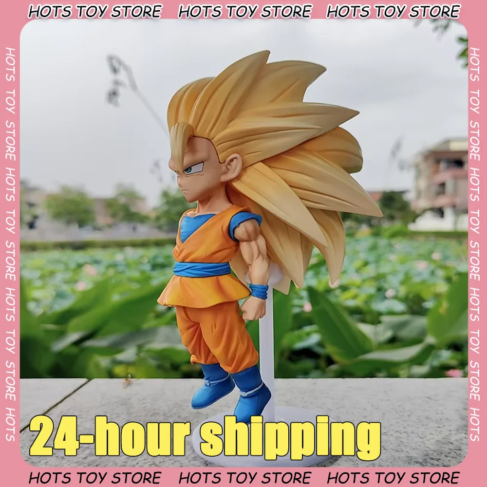 

New Anime Dragon Ball Z Super 3 Goku Figurine GK Statue 20CM PVC Super Three Action Figure Collection Model Toy Children Gifts