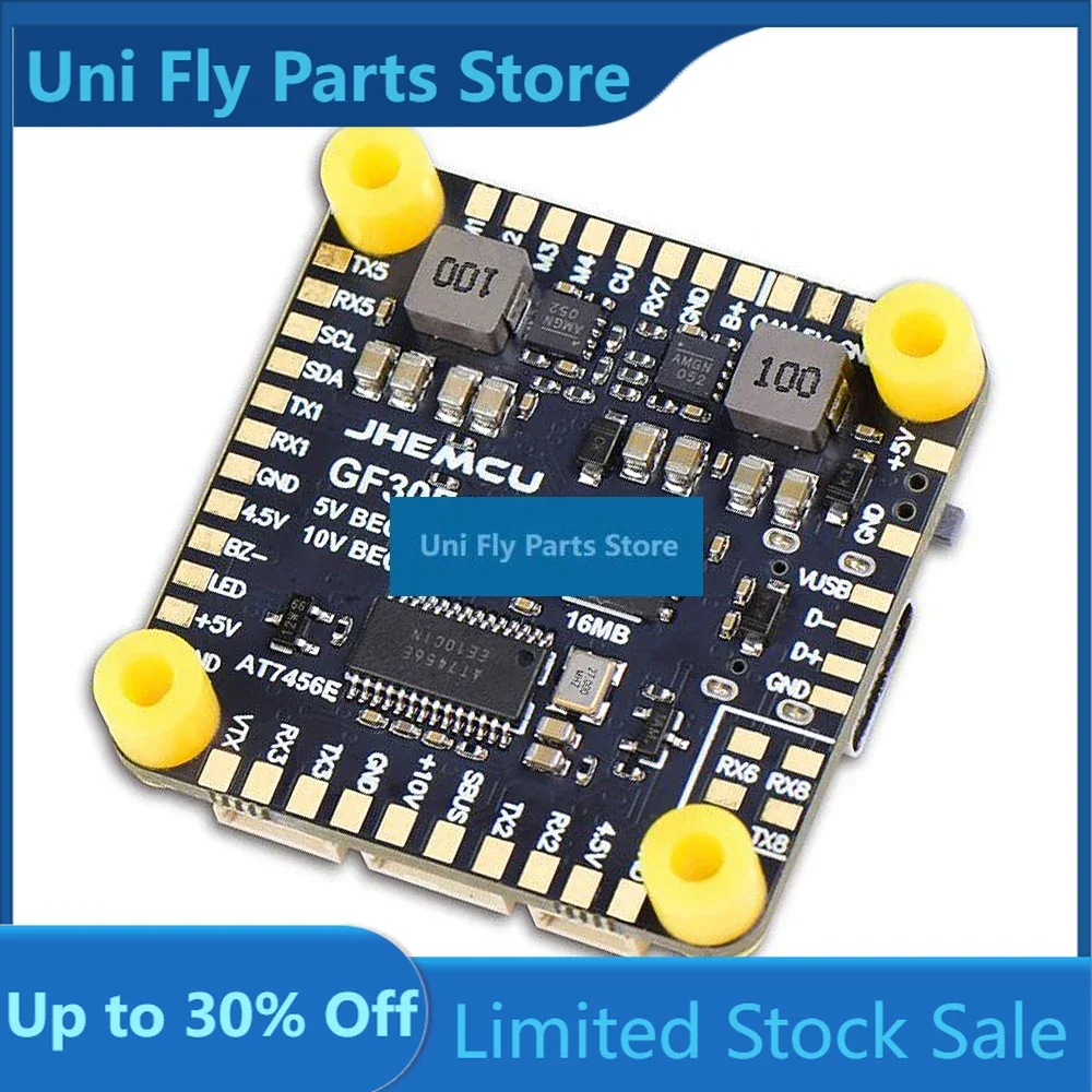 UniFlyJHEMCU GF30F435 Flight Controller ICM42688P Support OSD GPS W/ Black Box 16MB Barometer SPL06 3-6S 30.5MMx4MM For RC FPV P