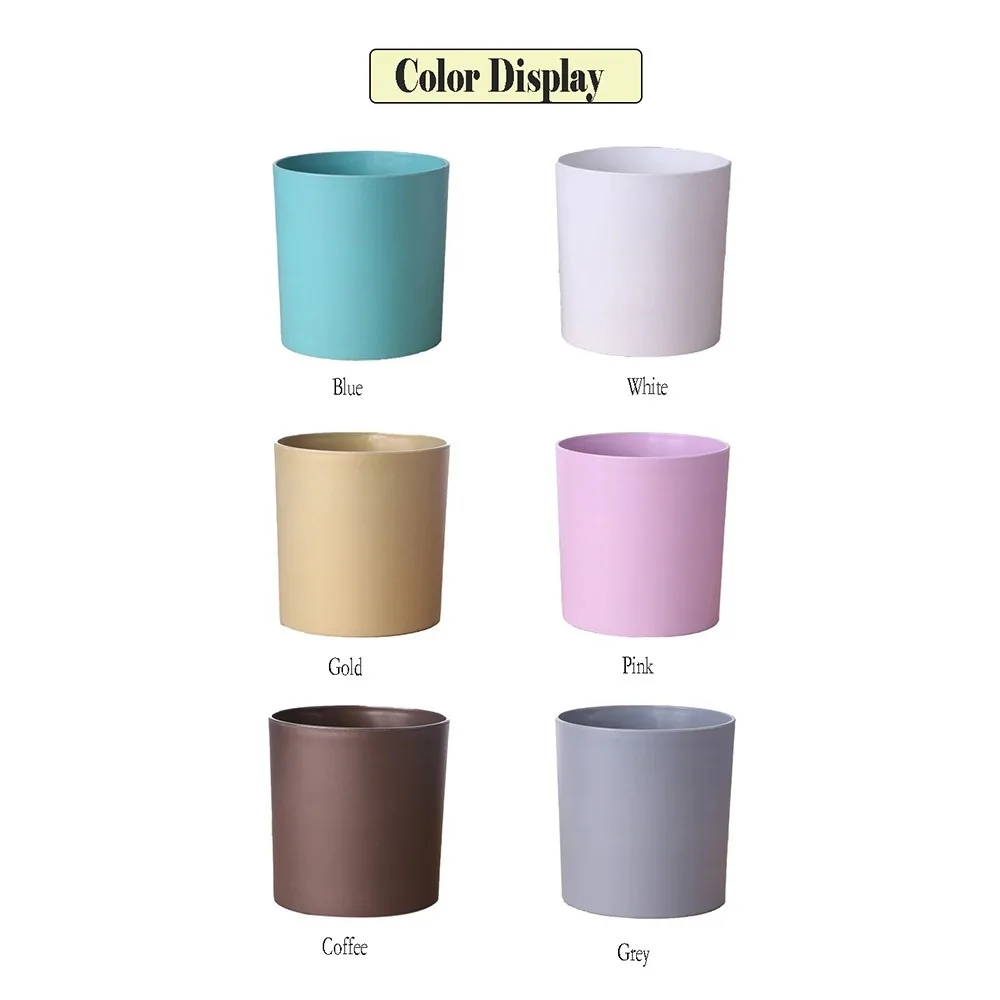 Garden With Tray Flower Pot Plastic Solid Color Flowerpot Breathable Round Decorative Pots