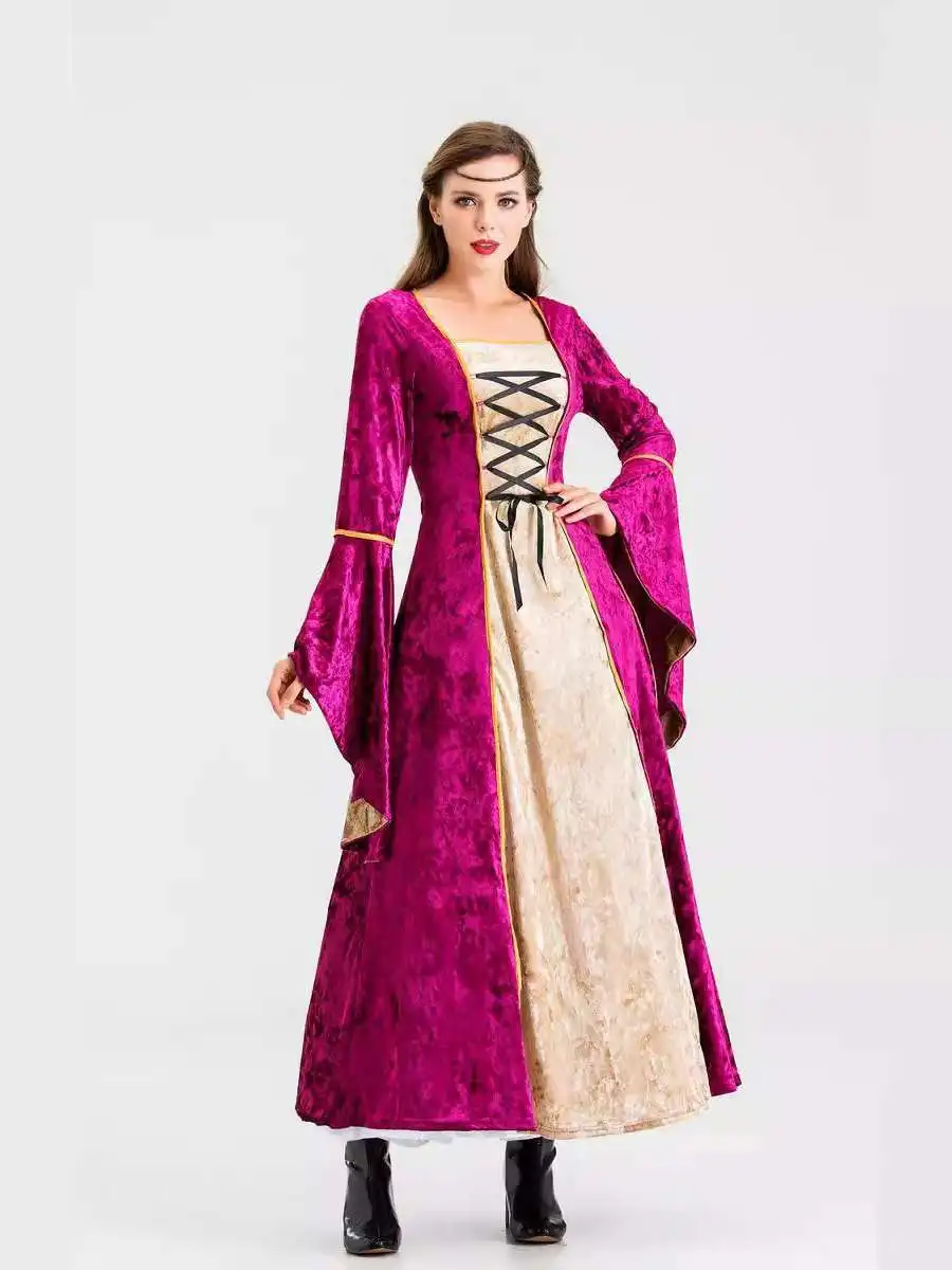 فستان أميرة على الطراز الأوروبي القديم، ثوب طويل للهالوين، تنورة عتيقة، زي نسائي تقليدي، فستان للعروض المسرحية #5