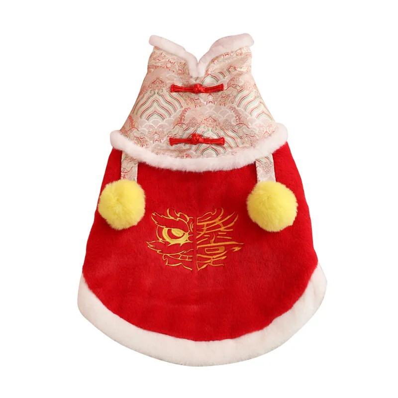 

Dog Clothes Chinese New Year Costume Large Dog Golden Retriever Labrador Medium Dog Festive Fall Winter Cotton Jacket for Dogs