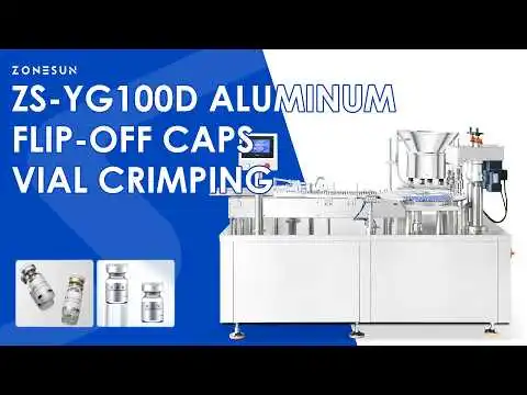ZONESUN ZS-YG100D Auto Vial Cap Crimping Machine 2-Head Aluminum Plastic Flip Top Lid Crimp Sealing Machine for Pharma Bottle
