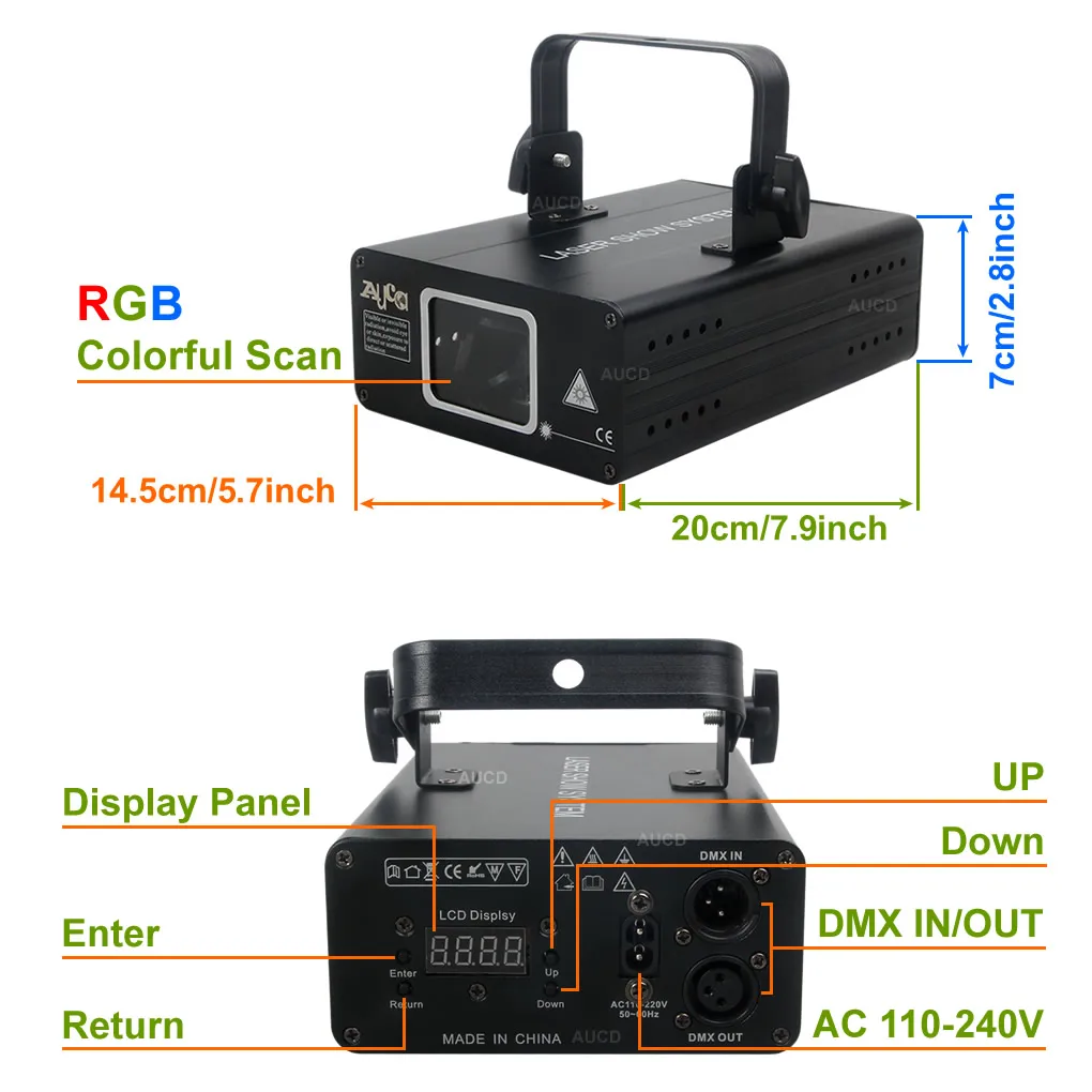 500mW RGB Fullcolor Beam Animation Scan DMX Sound Projector Laser Lights For Disco KTV DJ Home Xmas Party Show Stage Lighting