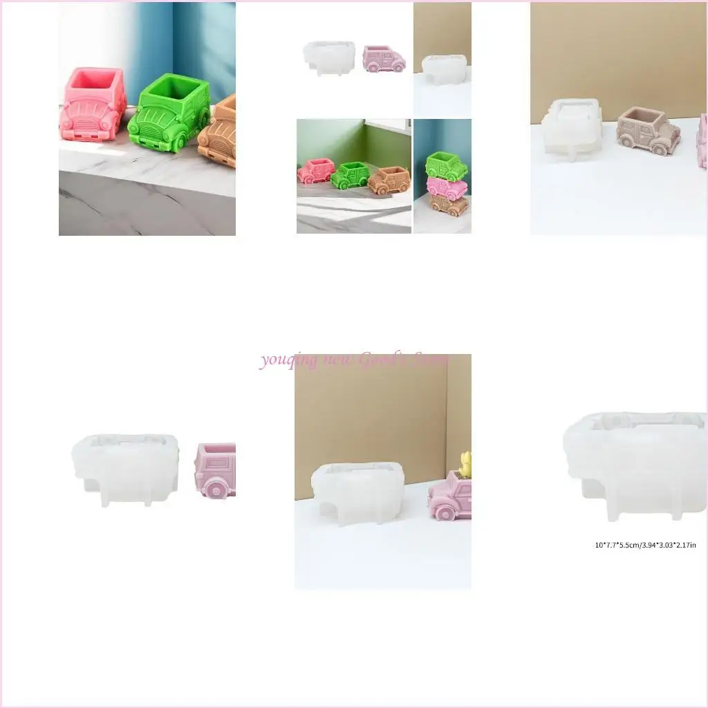 

57QA винтажная форма для автомобильных цветочных горшков, 3D ваза для животных, силиконовая форма, сочные кашпо, украшения, для