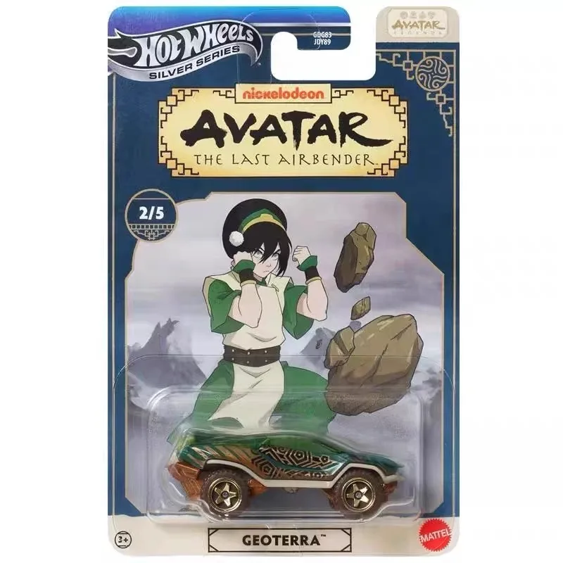 รถฮอตวีลส์ ซิลเวอร์ ลาเบลรถโลหะผสม 1:64 รถหล่อแบบสัดส่วน 《อวตาร: แอร์เบนเดอร์คนสุดท้าย》รถรุ่น Gdg83 ของเล่นสะสม