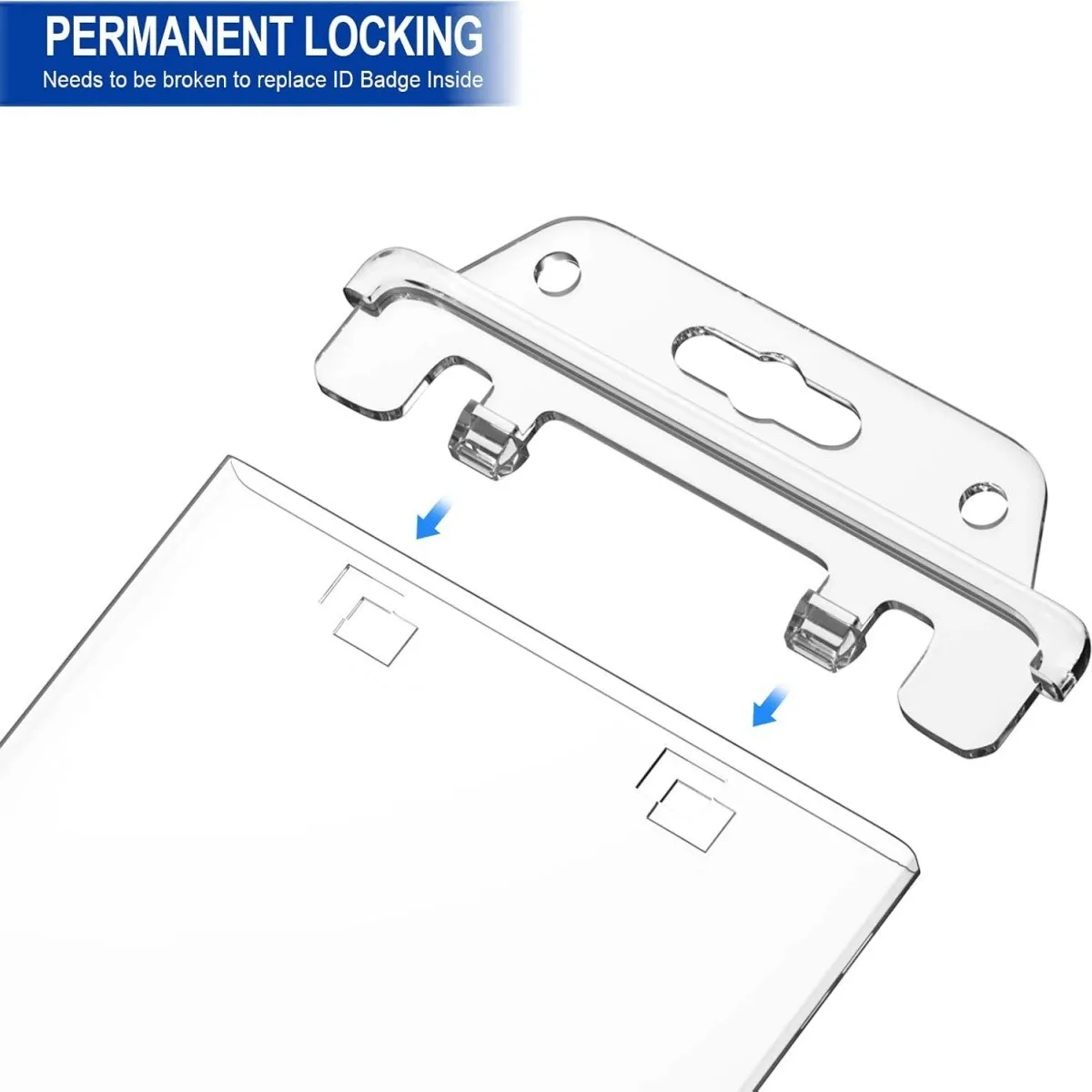 1pc ABS Transparent Horizontal Plastic Card Holder Locking Certificate Card Holder PC Hard Plastic Chest Plate Nurse Accessories