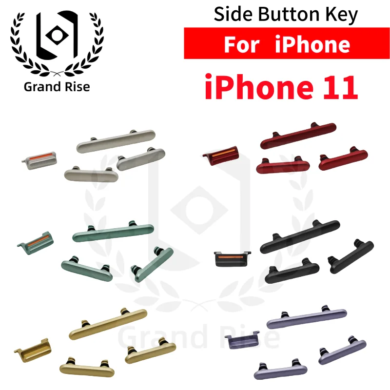 مجموعة واحدة من أزرار حجم الطاقة لهاتف Apple iPhone 11 على إيقاف تشغيل زر كتم الصوت وزر الصوت لأعلى وأزرار المفاتيح والزر الجانبي