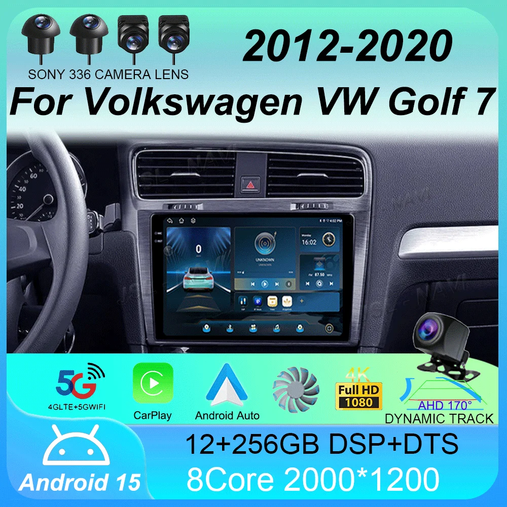 

Android 15 Car Radio Carplay Auto For Volkswagen VW Golf 7 2013-2020 MK7 Multimedia GPS Stereo Video Player Navigation DSP Audio