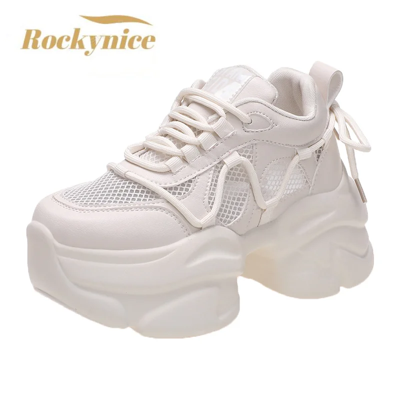 

Summer Sneakers Women Vulcanized Shoes Fashion Breathable Thick Sole Ladies Trainers Platform Women Chunky Sneakers Basket Femme