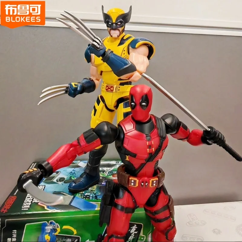 

Оригинальные фигурки Blokees Marvel Deadpool и Wolverine, коллекция игрушек класса чемпионов, коллекция фигурок, подарок, подвижная игрушка